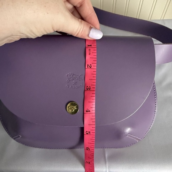 Il Bisonte Parione Women\'s Belt Sling Bag Purse Vachetta Leather Purple Lavender main image 13